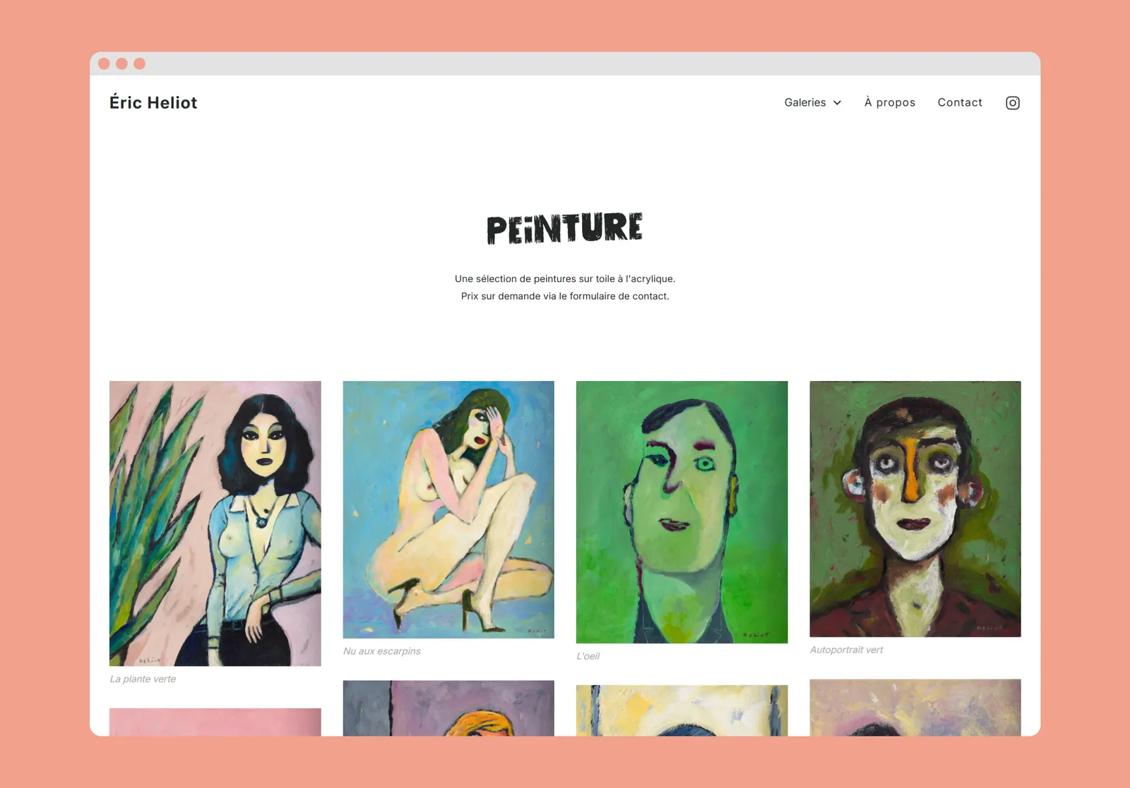 Site Web Portfolio pour Eric Heliot - Image 1 sur 1